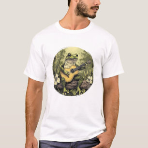 Cottagecore Frog With Acoustic Guitar Lover Women T-Shirt