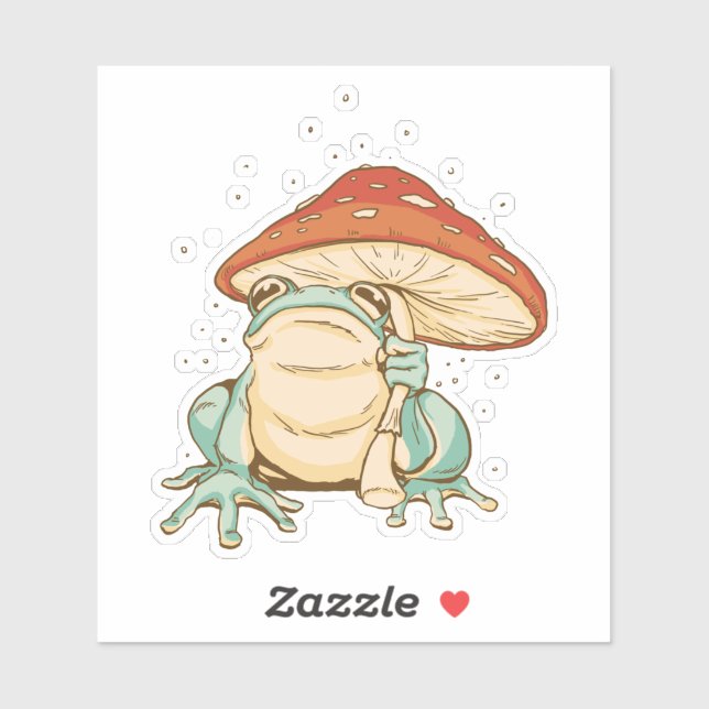Cottagecore frog with mushroom (Sheet)