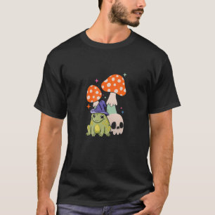 Cottagecore Frog Wizard Frog With Mushroom And Sku T-Shirt