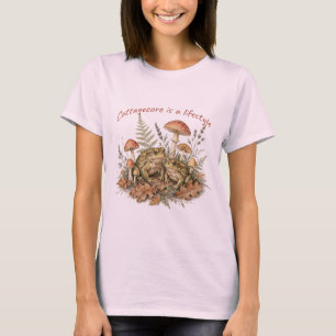 Cottagecore Frogs and Mushrooms — Watercolor Toad T-Shirt
