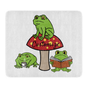 Cottagecore Frogs Thunder_Cove Cutting Board