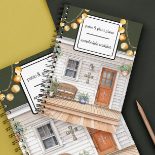 Cottagecore Front Porch with Plants Notebook