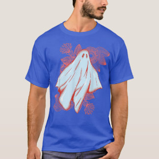 Cottagecore Ghost Floral Fall Autumn Womens Hallow T-Shirt