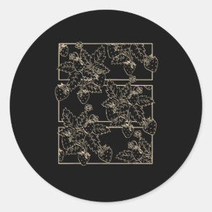 Cottagecore Goblincore Aesthetic Strawberries Classic Round Sticker