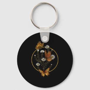 Cottagecore Goblincore Fairycore Graphic Flower Bu Keychain