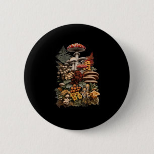 Cottagecore Goblincore Mushroom Foraging 2 Inch Round Button