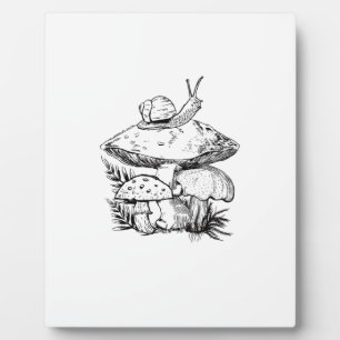 Cottagecore Goblincore Mushroom Snail Plaque