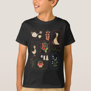 Cottagecore Goose Gardening Retro Summer Spring T-Shirt