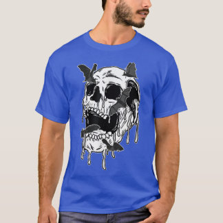 cottagecore goth moon phase skeleton goth T-Shirt