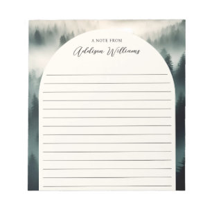 Cottagecore Green Watercolor Forest Personalized Notepad