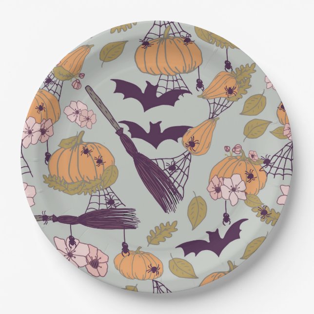 Cottagecore Halloween Paper Plate (Front)