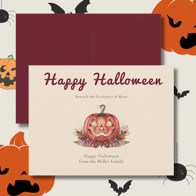 Cottagecore Halloween Pumpkin Postcard (Creator Uploaded)