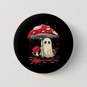 Cottagecore Halloween Shirt Ghost Mushroom Spooky 2 Inch Round Button