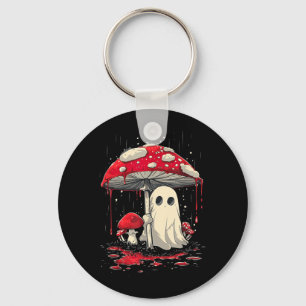 Cottagecore Halloween Shirt Ghost Mushroom Spooky Keychain