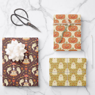 Cottagecore Halloween Wrapping Paper Sheet