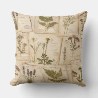 Cottagecore Herbarium Pillow