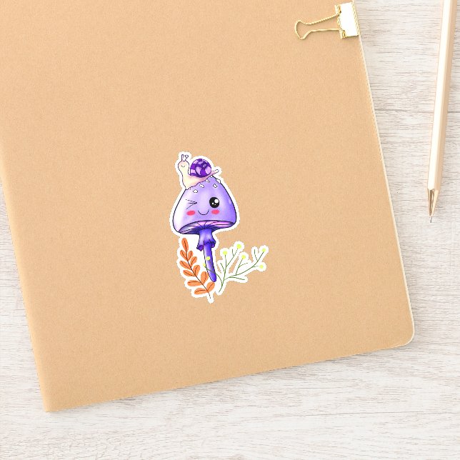 cottagecore kawaii mushroom and snail (Notebook)