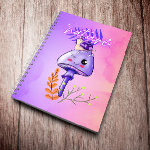 cottagecore kawaii mushroom and snail notebook