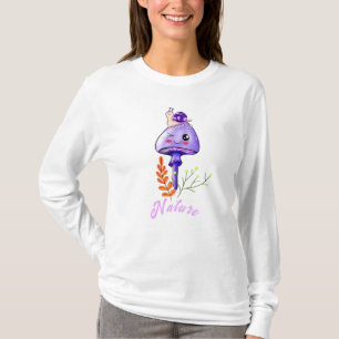 cottagecore kawaii mushroom and snail T-Shirt