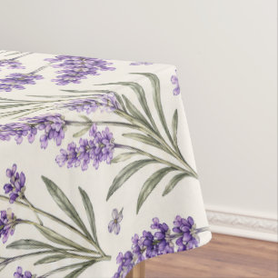 Cottagecore Lavender Sprig Botanical Tablecloth