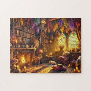 Cottagecore Library Cozy Book Nook Decor Jigsaw Puzzle