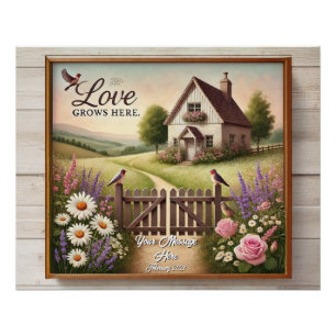 Cottagecore “Love Grows Here” Poster