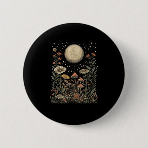 Cottagecore Moon Mushroom Moonphase Goblincore 2 Inch Round Button