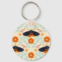 Cottagecore Moth Pattern Art | Retro Floral Design