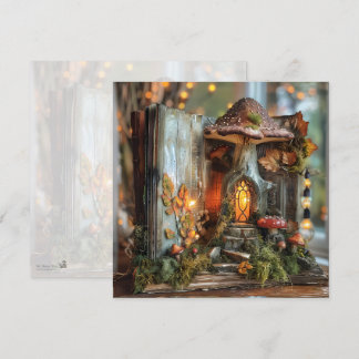 Cottagecore Mushroom Book Fall Scrapbook Journal Invitation