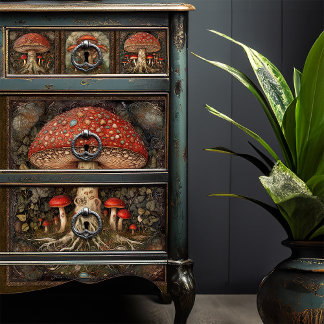 Cottagecore Mushroom Decoupage Rustic Folk Art Tissue Paper