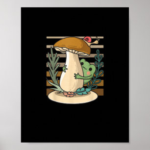 Cottagecore Mushroom Forest Toad Goblincore Mycolo Poster