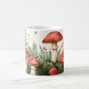 Cottagecore Mushroom Garden - Whimsical Watercolor Coffee Mug