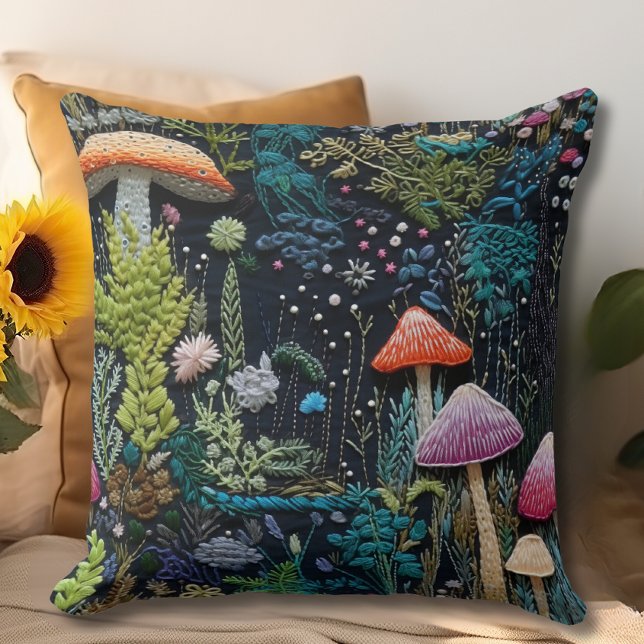 Cottagecore Mushroom  Throw Pillow (Creator Uploaded)