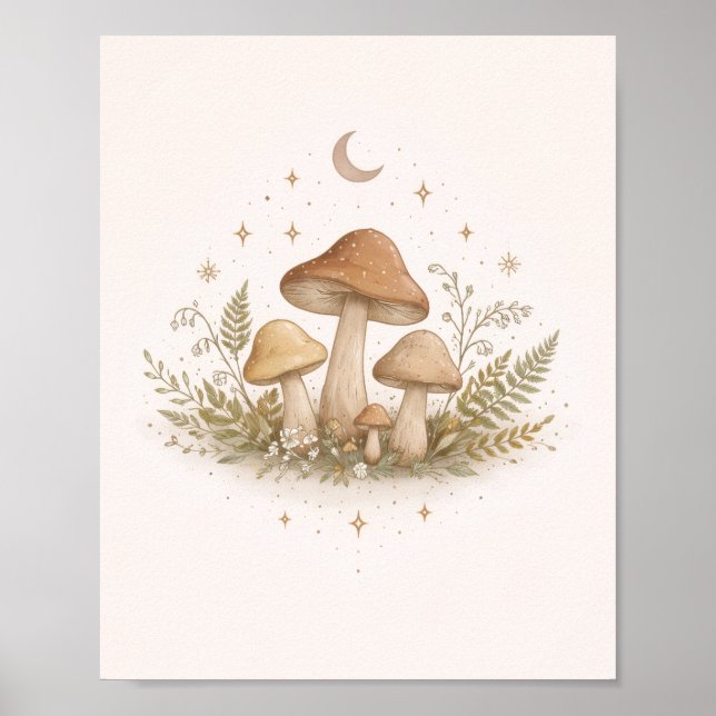 Cottagecore Mushroom Wall Art –  Poster (Front)