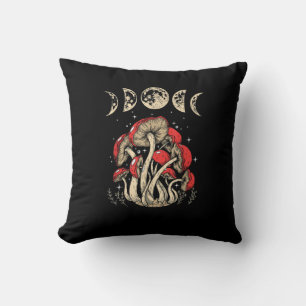 Cottagecore Mushrooms Academia Goblincore Aestheti Throw Pillow