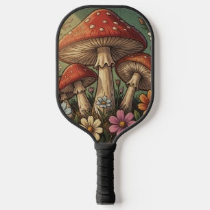 Cottagecore Mushrooms and Wildflowers Pickleball Paddle