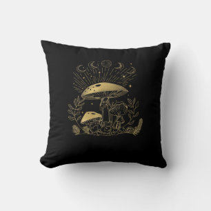 Cottagecore Mushrooms Fungi Goblincore Aesthetic Throw Pillow