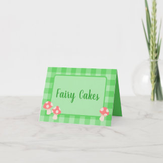 Cottagecore Mushrooms on Gingham Check Folded Sign Note Card