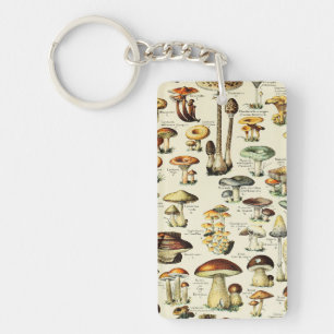 Cottagecore Mushrooms Vintage Naturalist Keychain