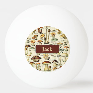 Cottagecore Mushrooms Vintage Naturalist Ping Pong Ball