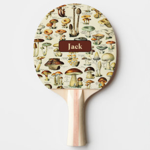 Cottagecore Mushrooms Vintage Naturalist Ping Pong Paddle