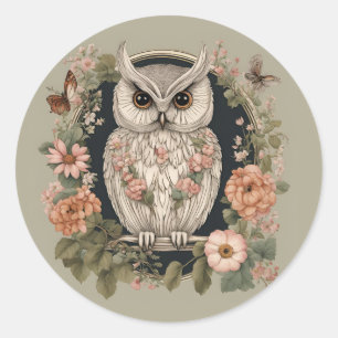 Cottagecore Owl Cute Classic Round Sticker