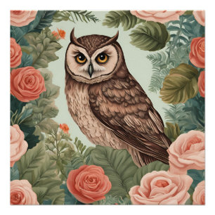 Cottagecore Owl Poster