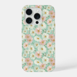 Cottagecore Pastel Daisy Mint Floral Pattern iPhone 15 Pro Case