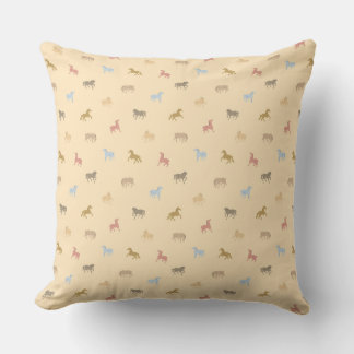 Cottagecore Pastel Western Wild Horses  Throw Pillow