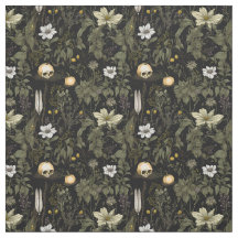 Cottagecore pumpkin skull print