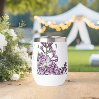 Cottagecore Purple Lilac Floral Travel Mug Garden