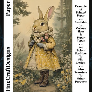 Cottagecore Rabbit, Flowers CK5 Scrapbook Paper