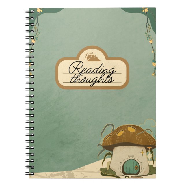 Cottagecore reading journal notebook (Front)