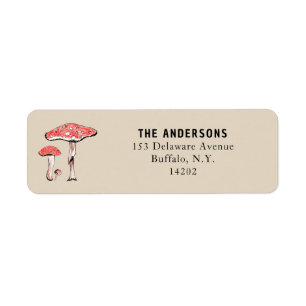 Cottagecore Red Mushrooms Magic Fairy Hand-Drawn 